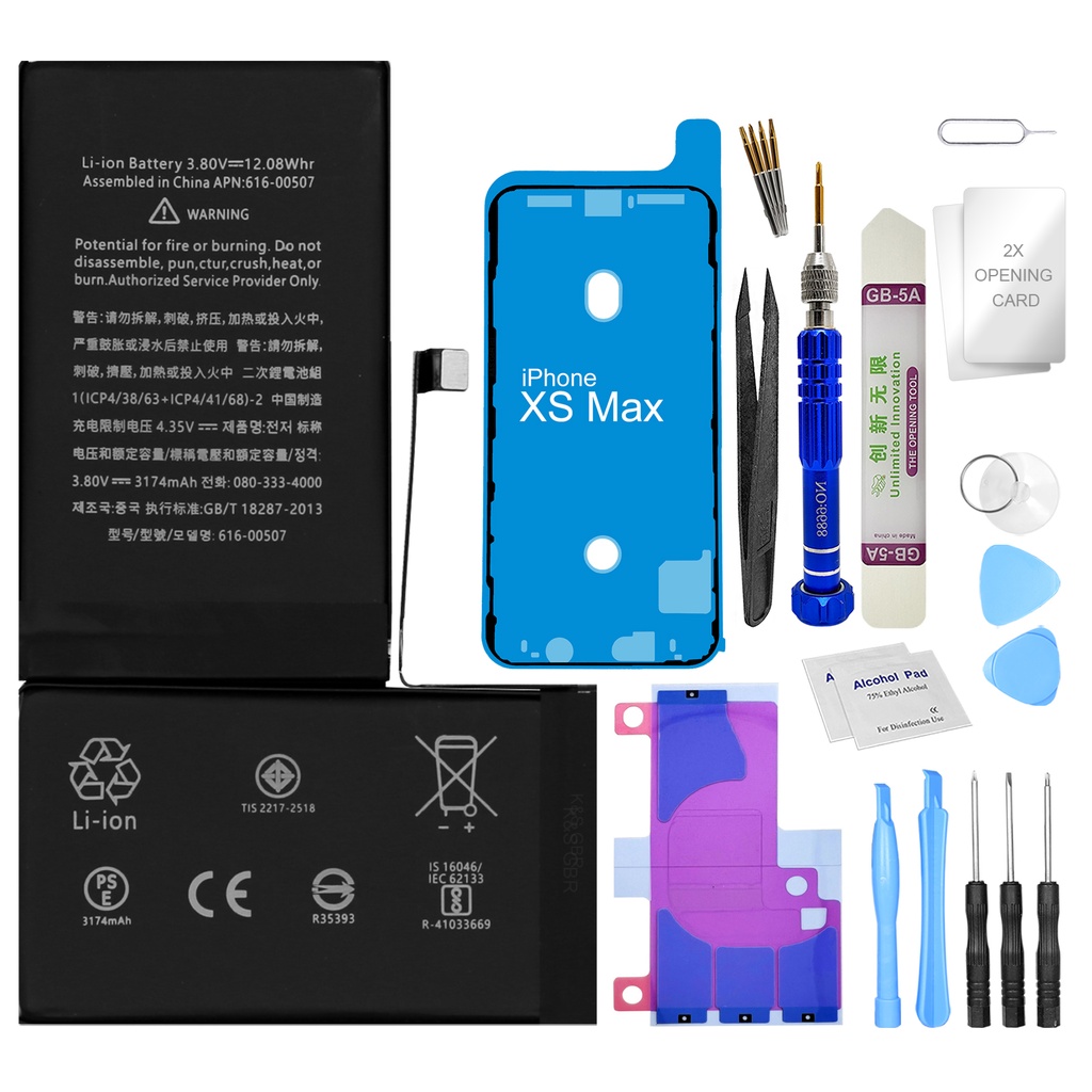 [DNG-0-1973] Ersatzakku für Apple iPhone XS MAX Akku Li-Ion - Ersetzt APN 616-00507 + Werkzeugset