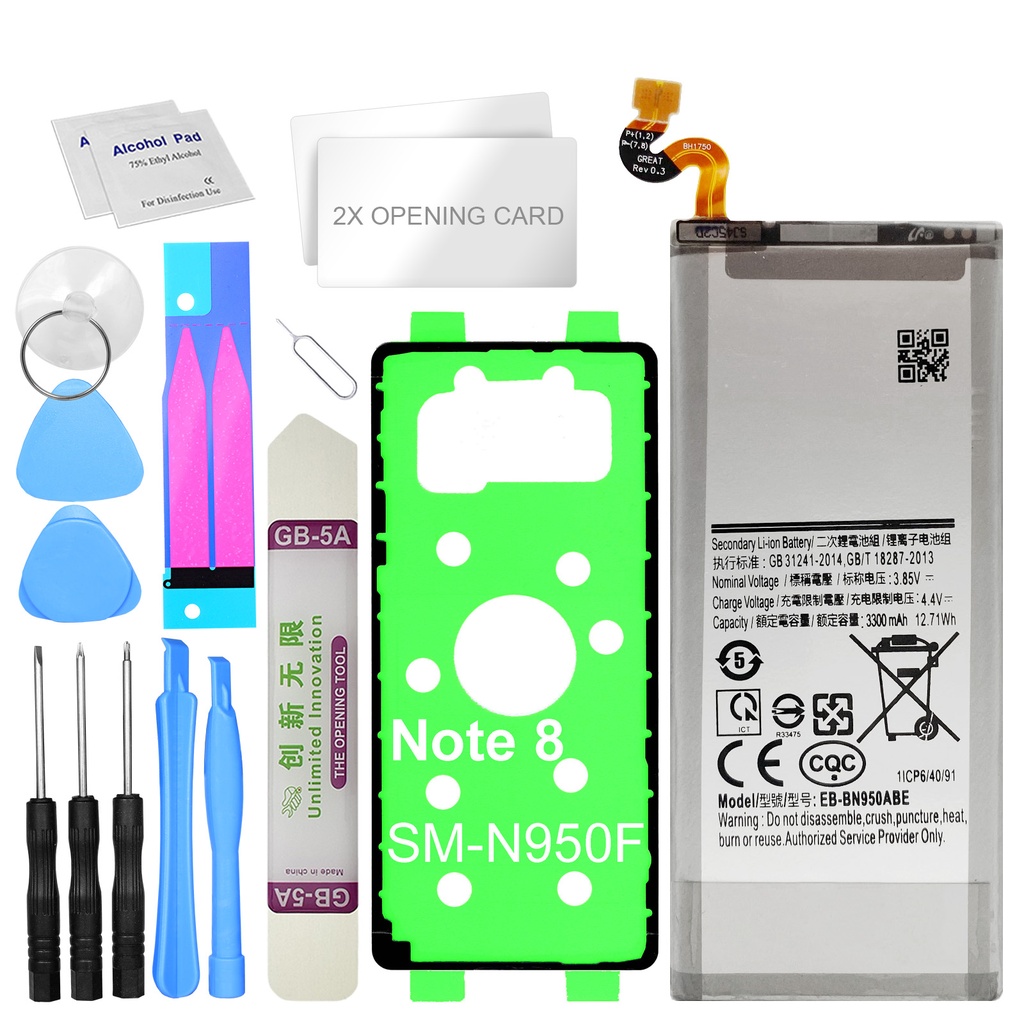 [DNG-0-2192] Akku für Samsung Galaxy Note 8 N950F ersetzt EB-BN950ABA + Werkzeugset + Kleberahmen