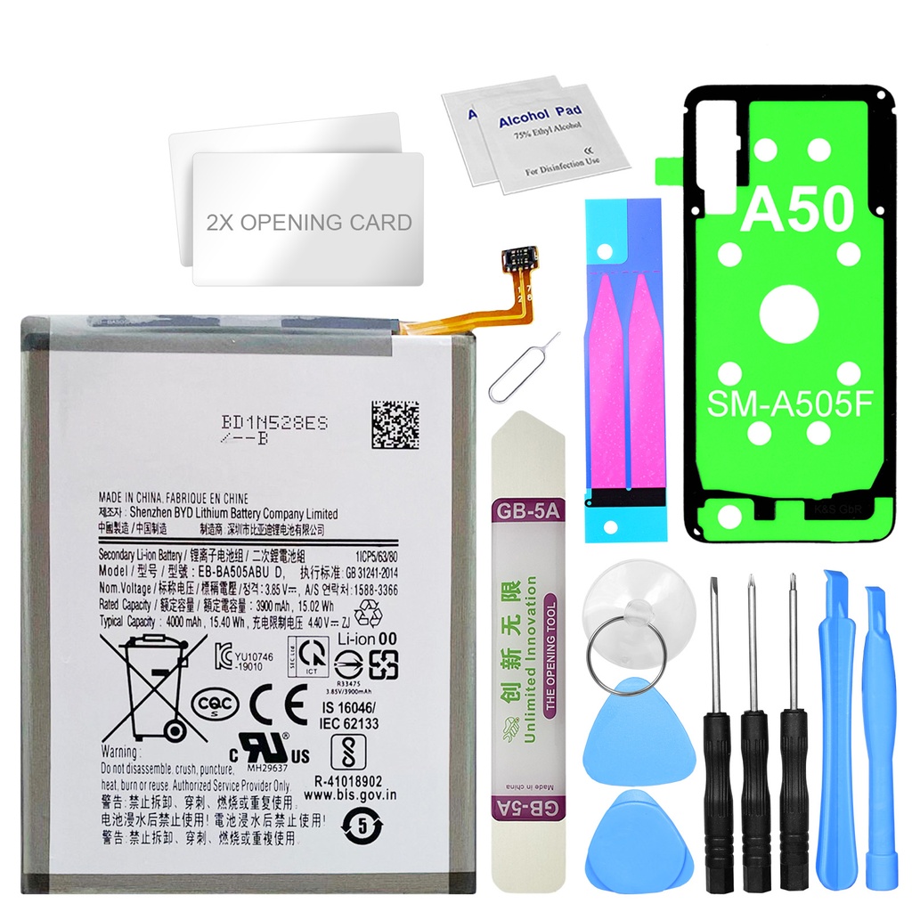 [DNG-0-2208] Akku ersetzt Samsung EB-BA505ABU kompatibel zu Samsung Galaxy A50 SM-A505F + Werkzeugset