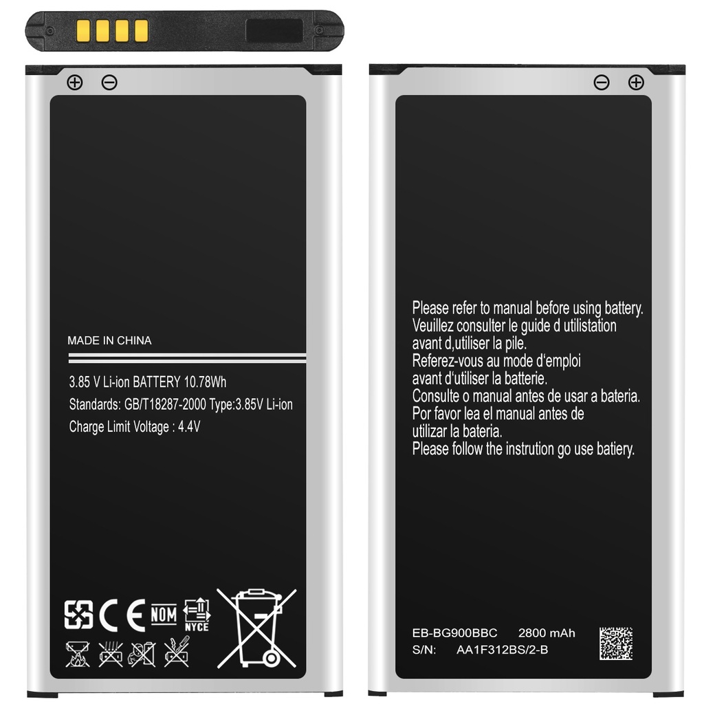 Ersatzakku für Samsung Galaxy S5 SM-G900F Akku EB-BG900BBE