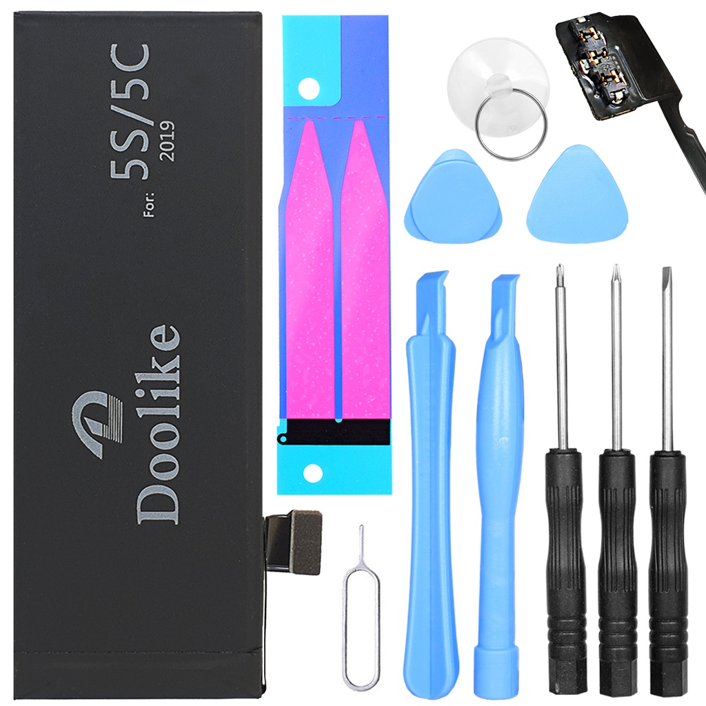 Akku iPhone 5c Ersatzakku High Power Li-Polymer mit 0 Cycle + Werkzeugset und Klebestreifen