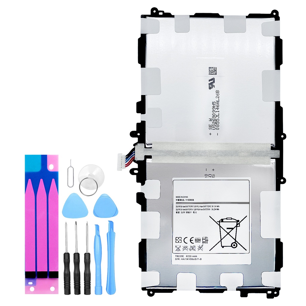 Akku kompatibel zu Samsung Galaxy NOTE 10.1 P600 P601 P605 WiFi Tablett Pro 2014 - T8220E 8220mAh + Werkzeugset
