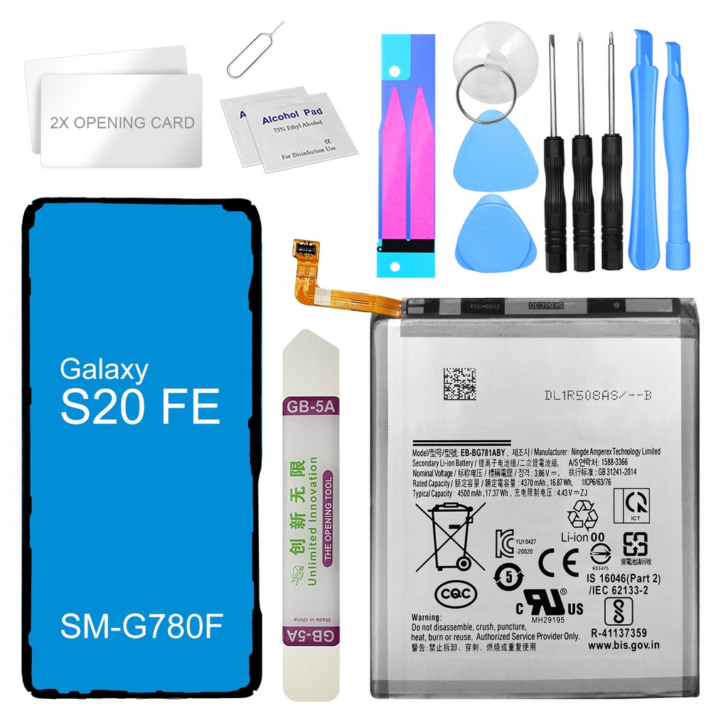 Akku kompatibel zu Samsung Galaxy S20 FE SM-G781F  ersetzt EB-BA781ABY + Werkzeugset