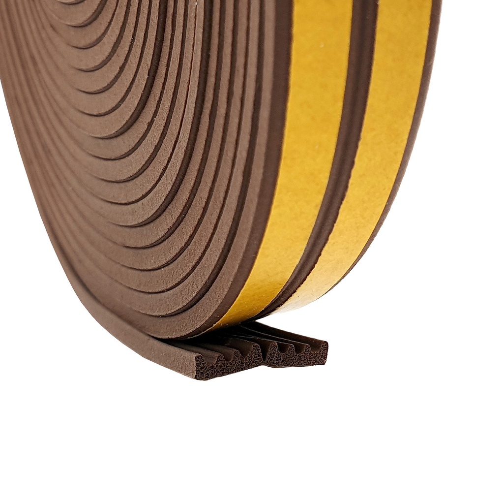 [DNG-0-2251] 10m Gummidichtung selbstklebend Fensterdichtung  - W-Profil 1,5 - 3mm EPDM Dichtung Braun