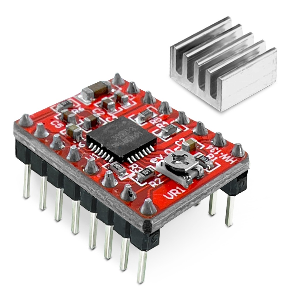 [3DG-0-2002] A4988 Schrittmotor Treiber für 3D Drucker Printer Stepper Motor Driver + Kühlkörper (1x)