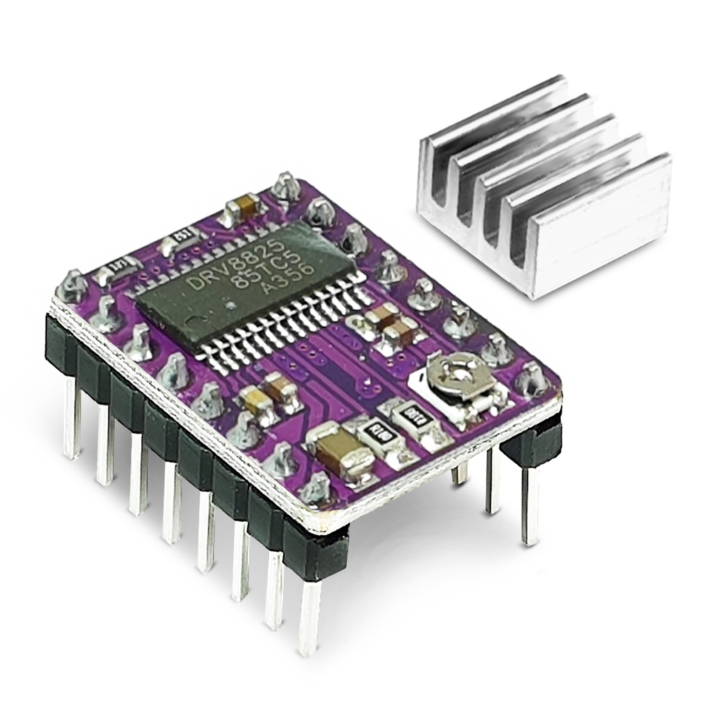 [3DG-0-2001] DRV8825 Schrittmotor Treiber für 3D Drucker Printer Stepper Motor Driver + Kühlkörper (1x)