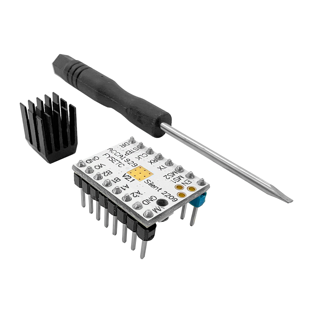 [3DG-0-1910] TMC2209 V2.1 FYSETC Slient Schrittmotor Treiber Modul + Kühlkörper für 3D Drucker (1x)