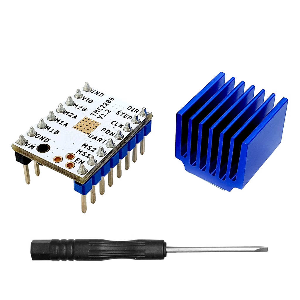 [3DG-0-1980] TMC2208 FYSETC V1.2 UART Ultra Silent Schrittmotortreiber Modul + Kühlkörper für 3D Drucker (1x)