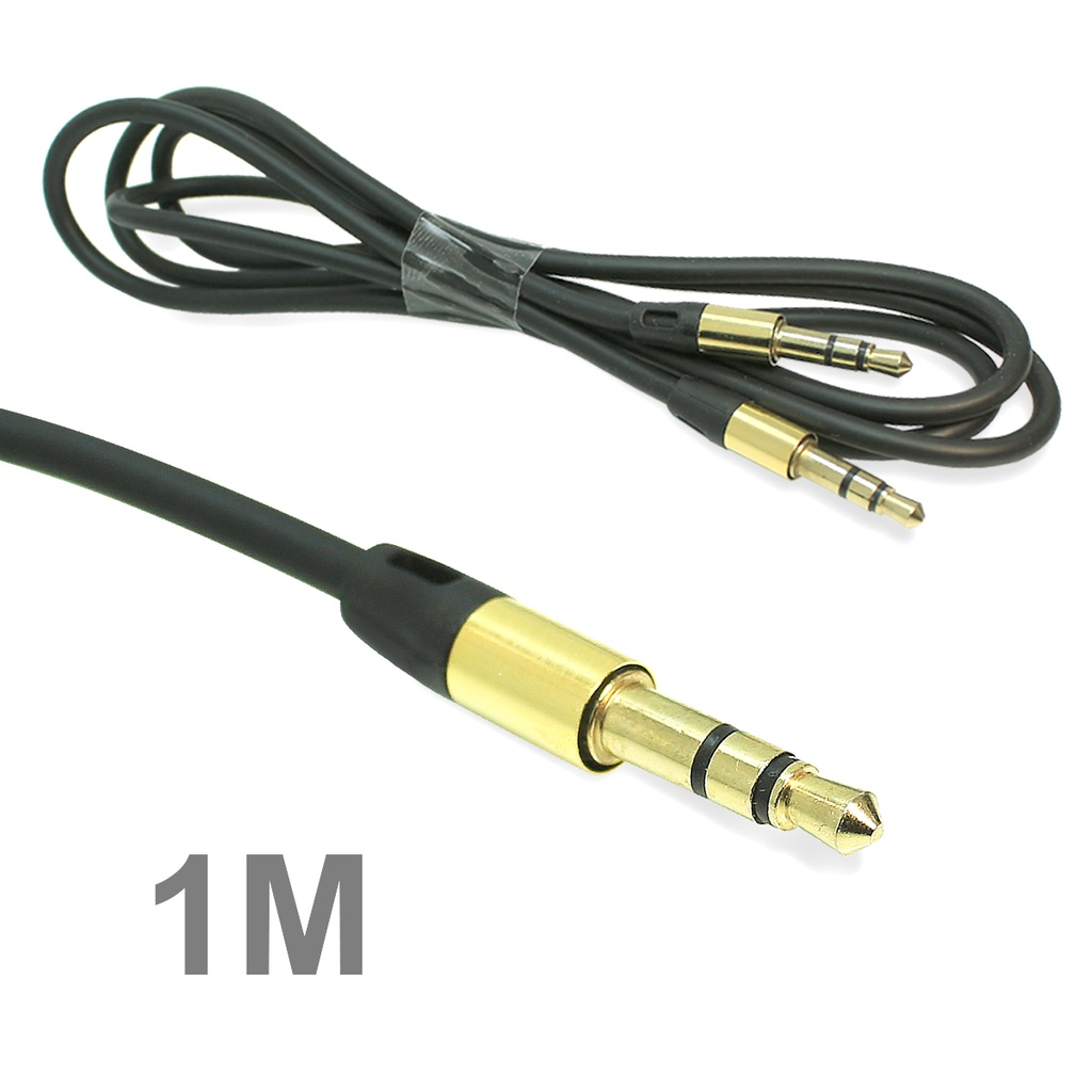[DNG-0-2750] AUX Audio Kabel 3,5mm Schwarz Klinkenstecker Klinke für Stereo MP3 iPhone iPod Auto (1x)
